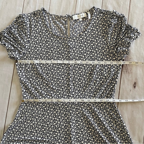 Lark & Ro Floral Liquid Knit Dress Women’s 12 Navy White Slinky Fit & Flare EUC - Picture 10 of 13